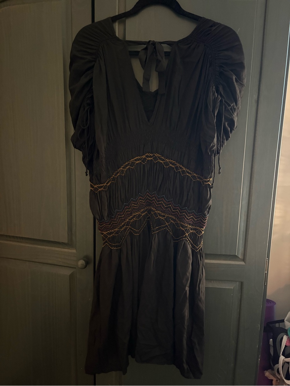 Free People Love on the Run Black Mini Dress Sz Medium - Picture 2 of 3